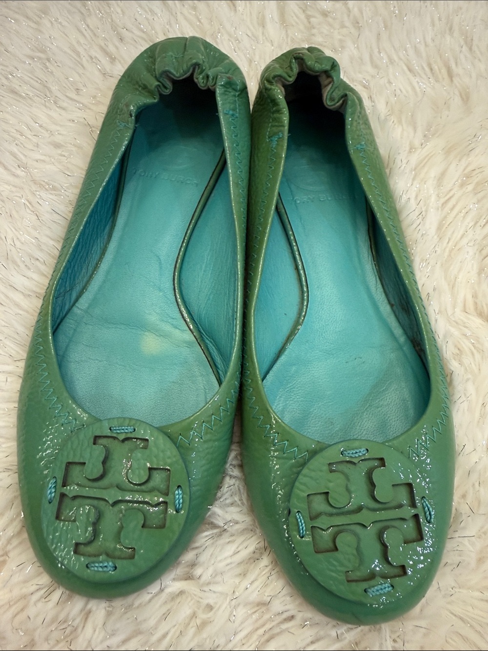 Tory Burch Turquoise Blue Flats size 6